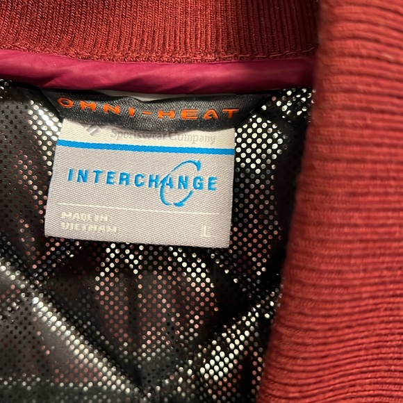 Columbia Quilted Bomber Jacket, Size L, Merlot color. NWT Omni-heat lining. - Picture 3 of 7